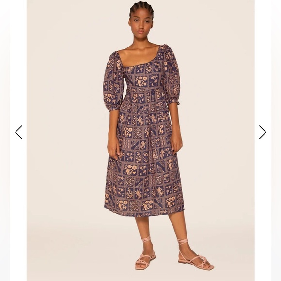 Agua by Agua Bendita Dresses & Skirts - Agua by Agua Bendita 'Mineira Inpanema Indigo' Midi Dress Size large